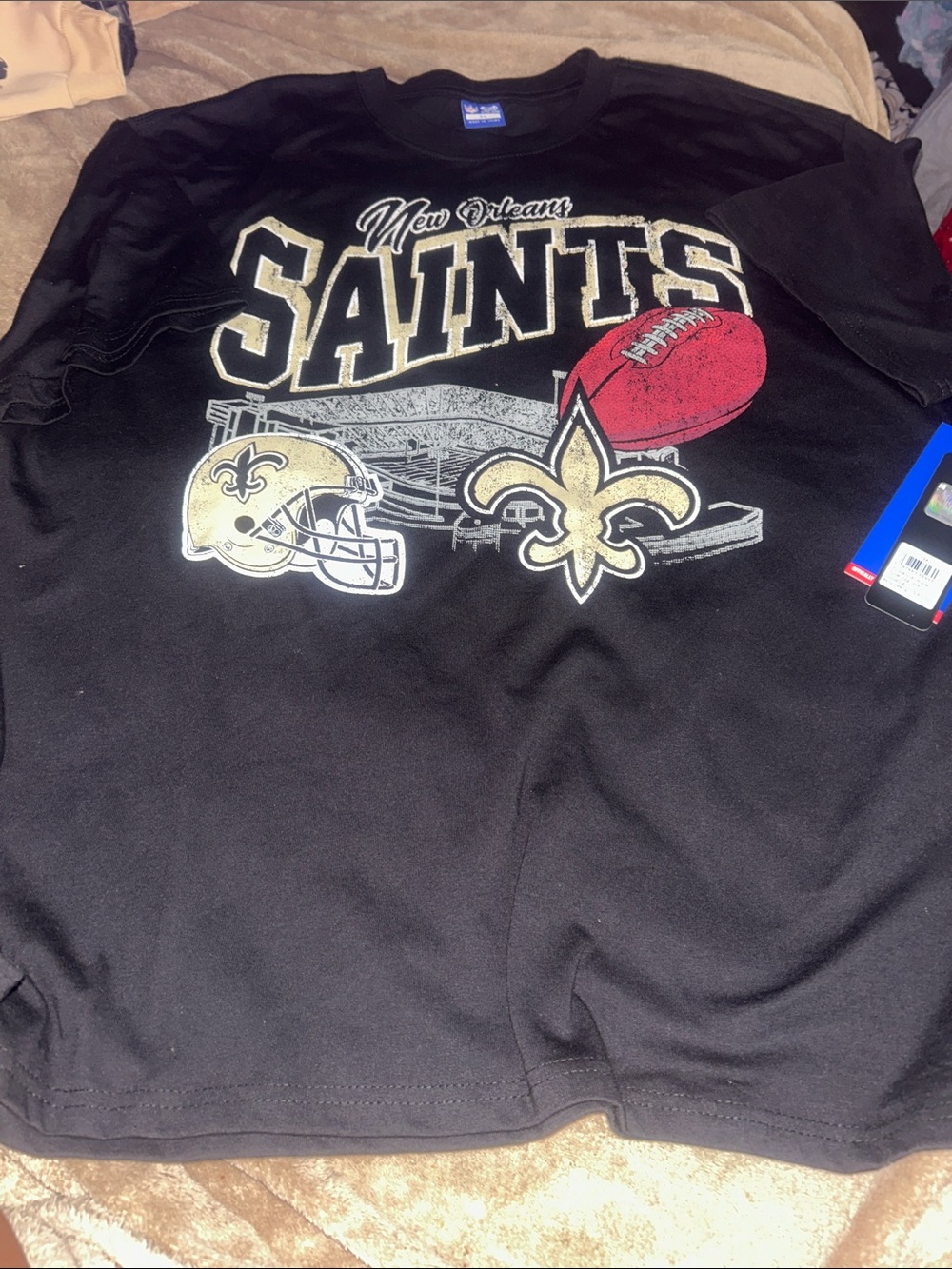 New Orleans Saints Black Graphic Crewneck Sweatshirt by (no brand)